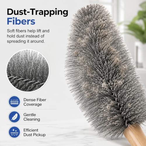 Tower Fan Cleaner, Bendable Microfiber Duster for Electric Fan and Blinds, Reusable Fan Cleaning Brush, Flexible Dust Collector for Cobwebs, Vents, Window Blinds & Hard-to-Reach Areas (Gray-2PC) - Image 4