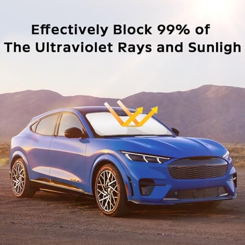 Windshield Sun Shade for Ford Mustang Mach-E 2021-2025 2026 Sunshade Cover - Image 2