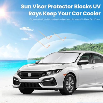 Windshield Sunshade for 2016-2021 Honda Civic Front Window Shades Sun Visor - Image 5