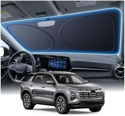 2026 Upgraded Windshield Sun Shade for Chevrolet Equinox [Precision Custom Fit, Superior UV & Heat Block] Cooling Tech Fabric, Durable Foldable with Storage Bag, Fits 2005-2026 by Unknown