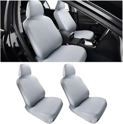Car Seat Cover, Elastic Waterproof Dustproof Vehicle Front Seat Protector, Scratch Proof Automotive Interior Front Chair Cover Accessories, Universal Fit (Silver Gray) by BCOWPV