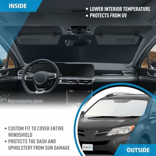 CLIM ART Windshield Sun Shade for Toyota RAV4 2013-2018, Custom-Fit Foldable Car Sunshade, Vehicle Sun Protector, Front Auto Windshield Cover, Car Accessories - WS3022 - Image 5