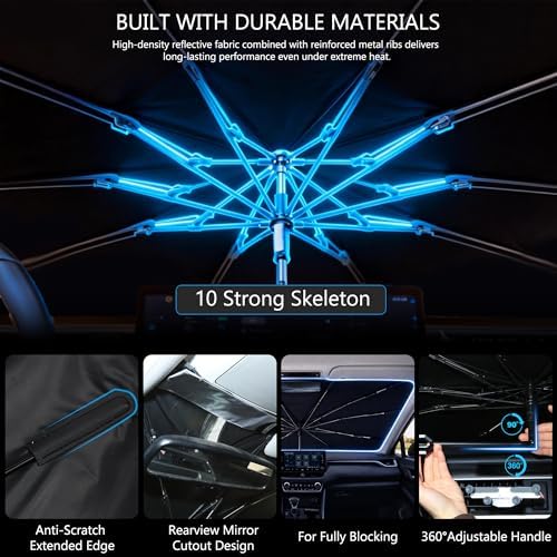 Windshield Sun Shade Umbrella for Honda Ridgeline AWD RTL-T 2017-2026 - Image 5