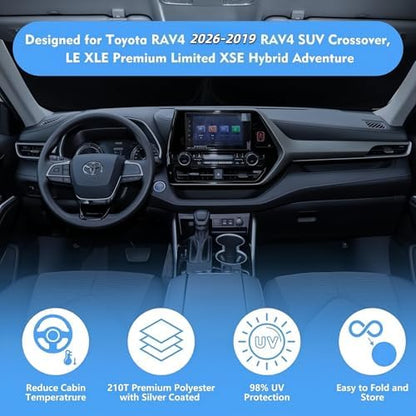 Windshield Sun Shade Car Sunshade Accessories for 2026-2019 Toyota RAV4 - Image 6