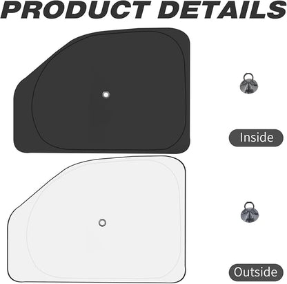 Front Side Window Sun Shade with Suction Cups for 1996-2025 Chevy Express Cargo Van, Foldable Window Sunshade Sun Visor Protector, Side Window Shades Sun Shield Blocks UV Rays Heat, Pack of 2 - Image 5