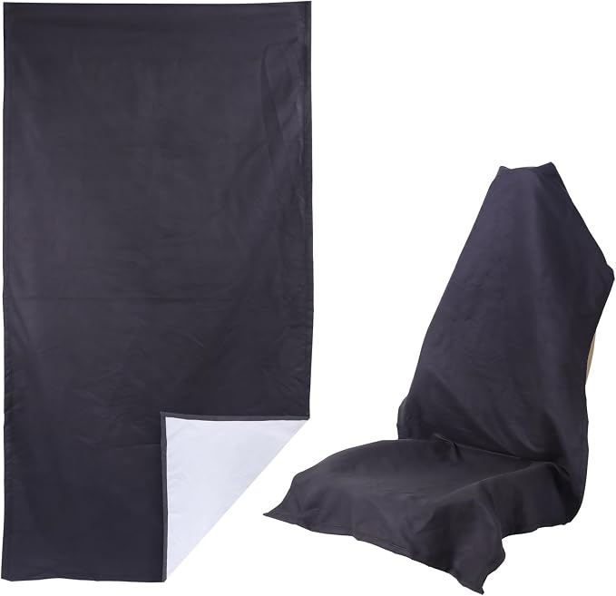 Car Seat Towel Covers Front Seats for Yoga,Gym,Workout,Sports,Running,Camping and Travel,Automotive Washable Sweat Towels Driver Seat Protector Cover Blanket for Cars Trucks (Black, 1Pcs) by LoyaGour