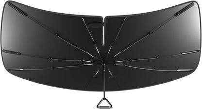 Pigenius Windshield Sun Shade Umbrella for Porsche Cayenne 2004-2018. Foldable Umbrella Sunshade with Silver Heat Shield to Keep Cool by Pigenius