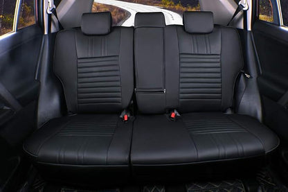 EKR Rav4 Seat Covers Custom Fit for Toyota Rav4 LE(NOT for Hybrid) 2013 2014 2015 2016 2017 2018,Leather Car Seat Cover for Trucks SUV Full Set,Faux Leather(Black) - Image 4