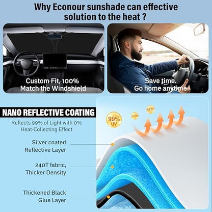 Econour Windshield Sunshade Compatible for Alfa Romeo 4C 2015-2017 2018 - Image 4
