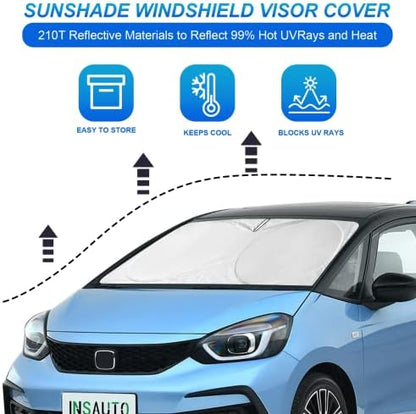 Windshield Sun Shade for Honda Fit 2007-2020 2021 2022 2023 2024 Sunshade - Image 2