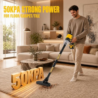 6-in-1 Cordless Car Vacuum, 21V 8000mAh Car Vacuum Cleaner High Power, 50KPA Suction & Blower, 700W Brushless Car Vacuum Portable Cordless for Home, Car, Pet Hair, Keyboard - Image 3