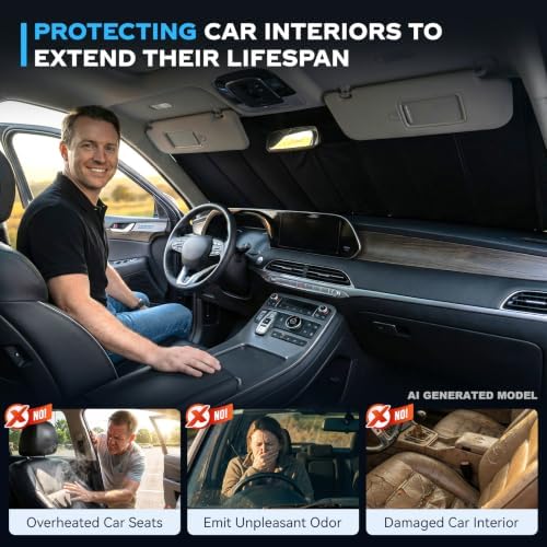 Windshield Sun Shade for Kia K4 2025-2026 Folding Design - Image 4
