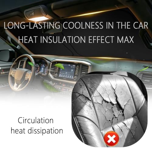 Car Windshield Sun Shade Foldable,2026 Upgraded Car Shade Front Windshield Compatible with Toyota 2016-2026 Tacoma,Sunshade for Cars Windshields with Storage Bag - Image 5