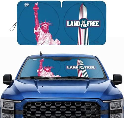 Motor Trend Statue of Liberty Washington Monument Windshield Sun Shade America 250 Pop Up Patriotic Car Sunshade Split Design Protection Heat Blocker Foldable Cover Truck SUV 4th of July Memorial Day by MotorTrend