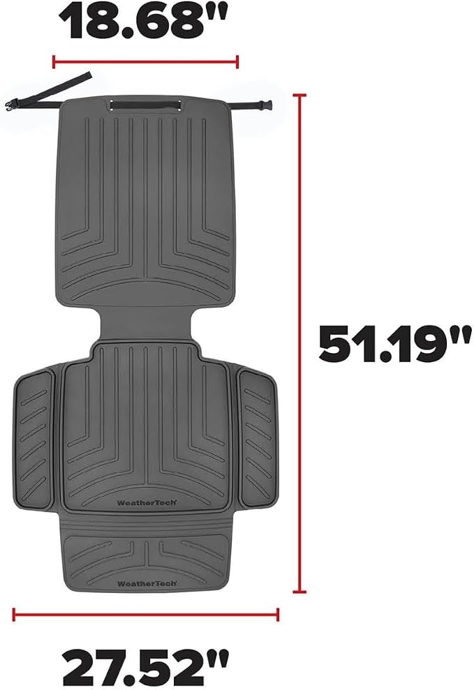 WeatherTech Child Car Seat Protector with Back | Spill Protection, Prevents Seat Compression, Grey - Image 3