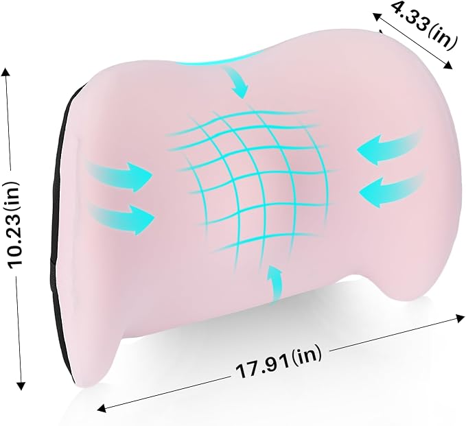 Cooling Lumbar Support Pillow for Office Chair,Memory Foam Car Back Cushion | Cool-Touch Lumbar Pillow Lower Back with Adjustable Straps, Ergonomic Chair Back Pillow for Office, Car, Gaming Chairs - Image 2
