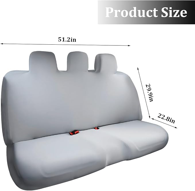 Car Seat Cover, Elastic Waterproof Dustproof Vehicle Back Seat Protector, Scratch Proof Automotive Interior Rear Bench Cover Accessories, Universal Fit (Silver Gray) - Image 2