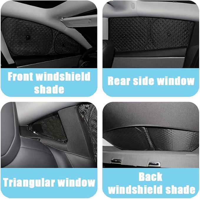 Upgraded Camping Privacy Curtain 8 Pieces for Tesla Model 3 Highland 2025 2026 Window Sunshade for 2017-2024 Model 3 Camping Shades Windshield Sunshade Privacy Screens forTesla Accessories - Image 6