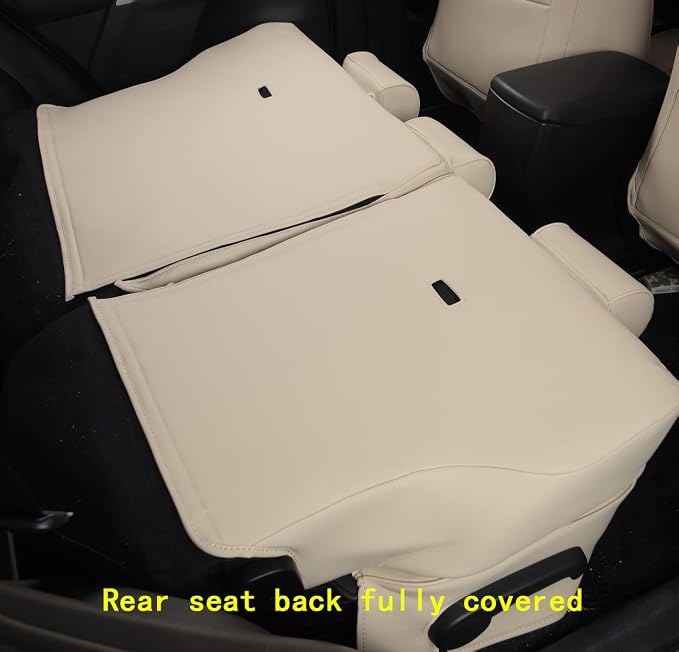 Custom Fit RAV4 Seat Covers - Waterproof Faux Leather for Toyota RAV4 2013-2018 (Beige) - Image 4