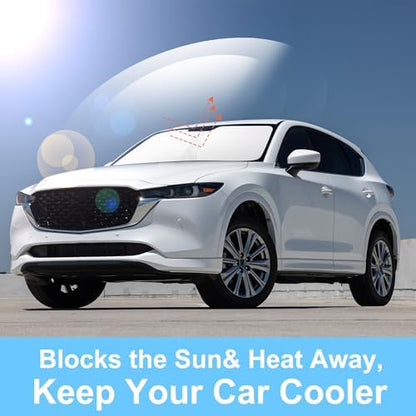 TINGLU Sun Shade for Mazda CX5 CX-5 2017-2025 2026 Accessories Windshield Sun Shade Window Shade UV Rays Protection Sun Visor Cover with Steering Wheel Sunshade Storage Bag - Image 5