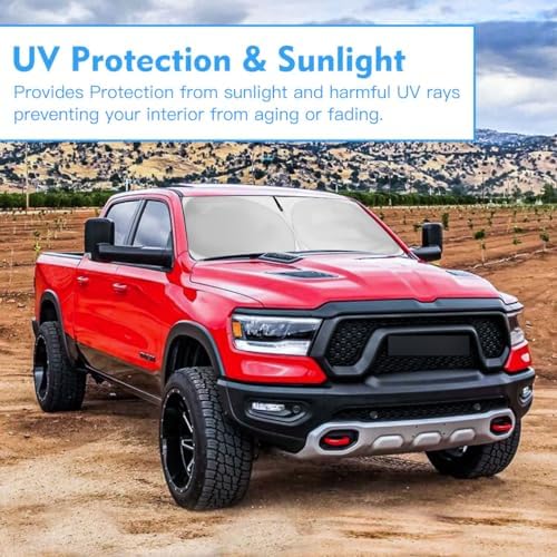 Windshield Sun Shade Car Accessories Fit 2010-2026 Dodge RAM 1500 2500 3500 - Image 7
