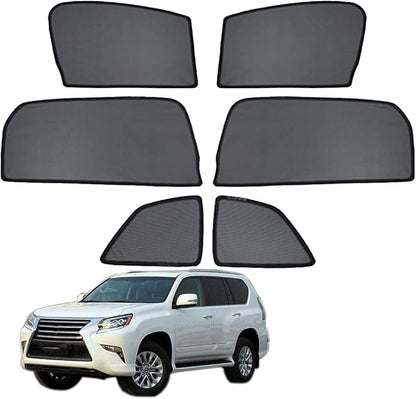 Car Window Shade for GX 460 2010-2022 Magnetic Sun Shade 6PCS Set | UV Protection Cover for Baby Mesh Curtain for Side Windows Front+Rear+Triangular windows Auto Accessories by GCCV