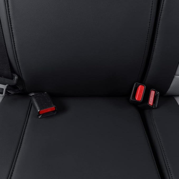 2nd Gen Tacoma Seat Covers Custom Fit for 2012-2015 Toyota Tacoma Double Cab/Crew Cab(TRD Sport Seats),Fully Covered Faux Leather Seat Protector-Full Set (Black) - Image 6