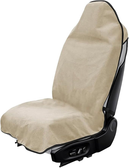 Car Towel Seat Cover, Waterproof Non-Slip Front Seat Protector for Post Gym Workout Beach Hiking, Sweatproof Washable Bucket Seat Protective Cover for Car SUV Truck Sedan (Beige) by Unknown