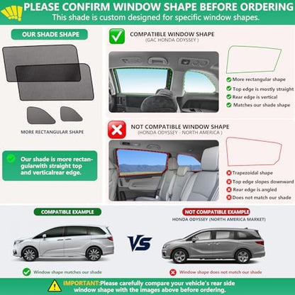 Odyssey Window Shades 2018-2024, Rear Side Mesh, 2PCS - Image 2