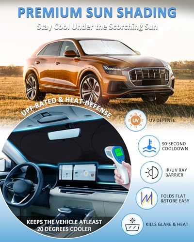 Sun Shade for Audi Q8 2019-2023 2024 2025 2026 Windshield Sunshade - Image 2