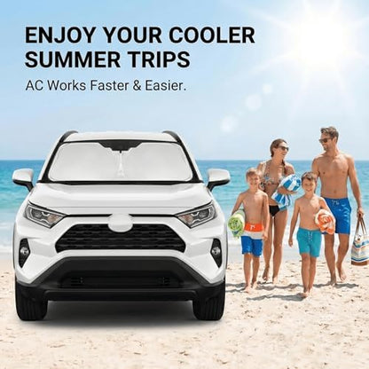 for 2019-2024 2025 2026 Toyota RAV4 Windshield Sun Shade, Front Window Shade Custom Fit RAV4 LE, XLE, Premium, XSE, Limited, SE, TRD Off-Road Sun Visor Foldable Sunshade Blocks UV Rays Car Accessories - Image 4