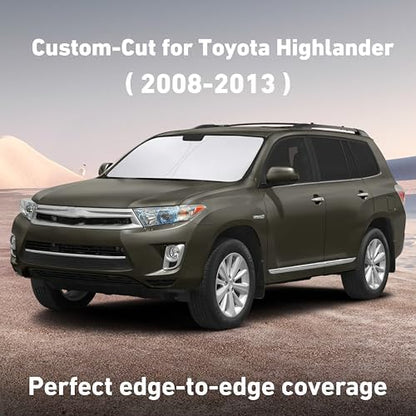 EcoNour Windshield Sunshade Compatible for Toyota Highlander 2008-2012 2013 - Image 2