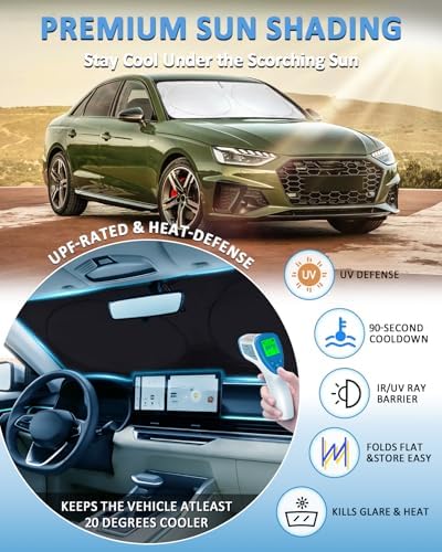 Sunshade for A6 Windshield Sun Shade for Audi A6 Accessories 2019-2024 2025 2026 Windshield Cover Front Window Shield Blocks UV Rays Heat Sun Visor Protector Car Accessories - Image 2
