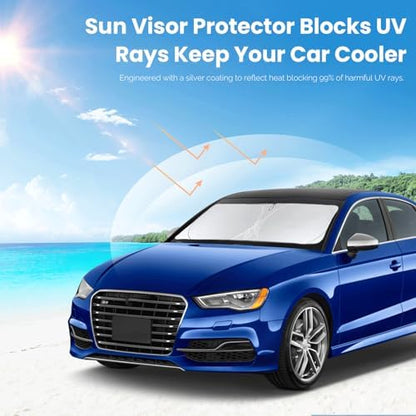 for 2022-2024 2025 Audi A3 Sun Shade Windshield Cover, Car Sunshades for Front Windows Shield Custom Fit A3 Sedan/A3 Quattro/RS3/Cabriolet/S3 Sun Visor Protector Blocks UV Rays Car Accessories - Image 5