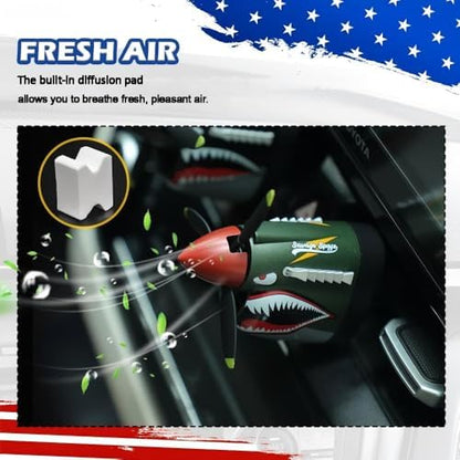 2026 New P-40 Warhawk Car Air Freshener,P-40 Fighter Car Vent Clips with Spinning Propeller for Reducing Odors,Universal Air Vent Decorations for Cars as Gift for Men & Pilots (P-40 Fighter Plane) - Image 4