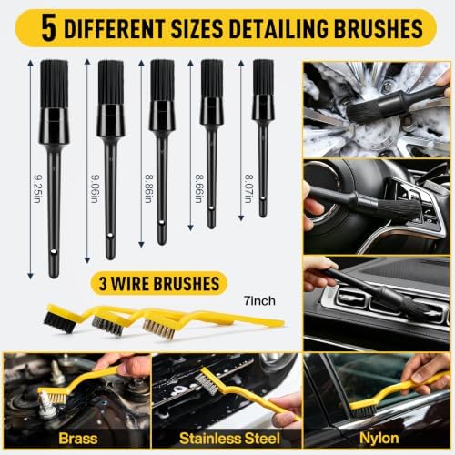 41Pcs Car Detailing Kit Interior with Drill Brush, Folding Bucket & Tote - Image 5