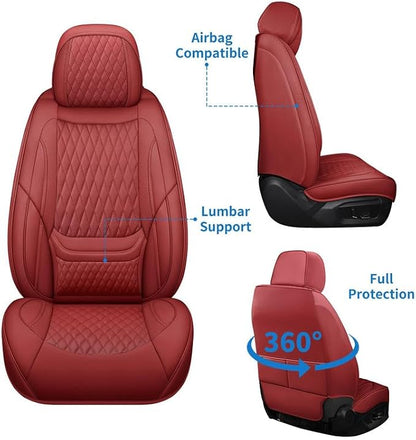 Car Seat Covers Full Set Custom Fit for Lexus RX350 2009-2026, Red | Lumbar Support, Premium Faux Leather, Breathable, Anti-Slip, Airbag Compatible, Waterproof, Car Seat Protectors, 2 Row-5Seat - Image 6