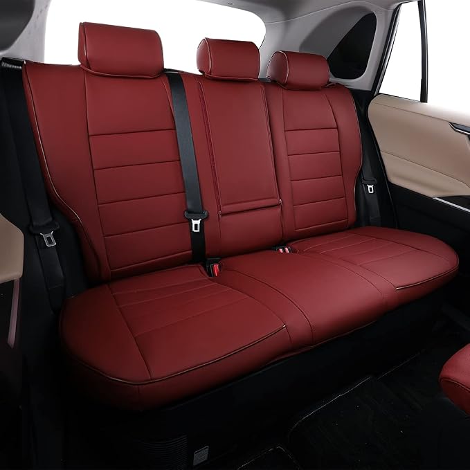 EKR Corolla Seat Cover Custom Fit for Toyota Corolla 2023 2024 2025 2026 LE, Leather Car Seat Cover Full Set-Faux Leather (Burgundy) - Image 3