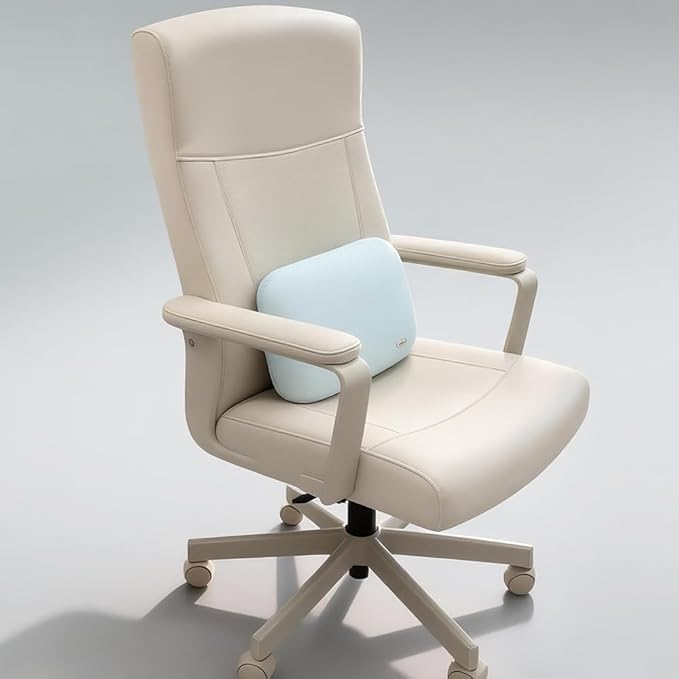 Lumbar Support Pillow Summer Soft Latex Lower Back Cushion for Car Seat | Work From Home Essentials, Cooling Slim Nap Pillow, Chair Recliner Waist Relief, Memory Foam Office Accessories, Light Blue by Carwales