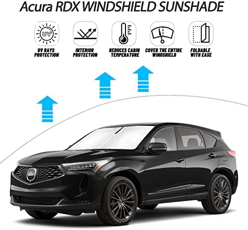 D-Lumina Windshield Sun Shade for 2019-2025 Acura RDX Accessories, Front Window Sunshade Sun Visor Protector Block UV Rays Heat, Foldable 2 Layers 210T Material - Image 2