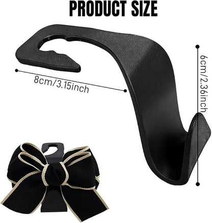 2PCS Car Seat Headrest Hooks, Car Purse Hook, Cute Bow Knot Vehicle Seatback Hanging Storage Organizer, Auto Seatback Decor Organizer Hanger for SUV Truck (White Line) - Image 2