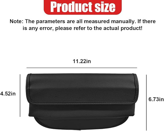 Car Seat Gap Filler Organizer with Lid, Universal Leather Auto Front Seat Storage Box, Adjustable Car Center Console Side Pocket for Phones, Keys, Glasses, Cards, No Seat Belt Block (Black) - Image 2