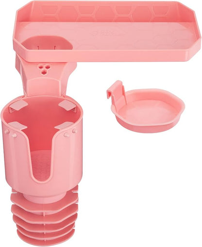 JoyTutus Cup Holder Tray for Car, Car Cup Holder Expander with 360°Rotation Tray, Large Cup Drink Holder Fit for Yeti/Hydro Flask, Detachable Food Tray Table, Pink Car Accessories - Image 6