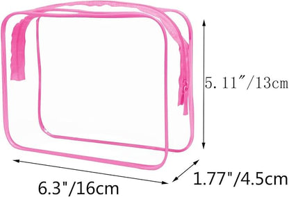 Buminee Clear Travel Bags for Toiletries, Makeup Bags, Toiletry Bag, 3 Pack Multipurpose Transparent TSA Cosmetic Bag Clear Pouch For Traveling-Plum - Image 2