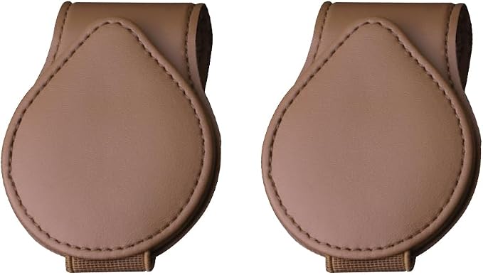 Mandark 2PCS Magnetic Sunglass Holder for Car Visor, Leather Vehicle Eyeglass Hanger Clip, Automotive Interior Ticket Card Glasses Organizer Clamp Accessories, Universal Fit (Brown) - Image 7