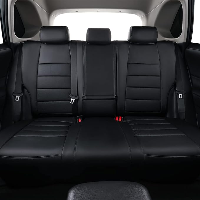 coverdream Full Set Leather Seat Covers for 2014-2019 Toyota Corolla L,LE,LE Eco Plus,LE Plus,Fully Covered,Airbag Compatible Waterproof Car Seat Protector (Black) - Image 6