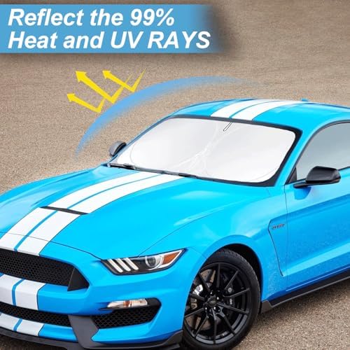 Windshield Sun Shade for Ford Mustang 2015-2025 2026 Sunshade Window Shield - Image 2