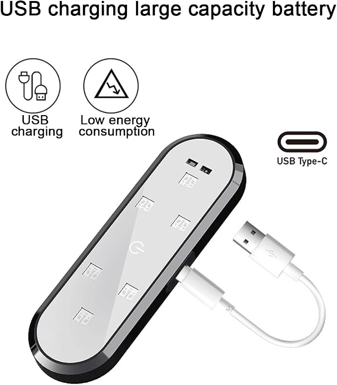 2PCS Car Door LED Lights Projector, 7 Colors Magnetic Vehicle Wireless Sill Courtesy Warning Lamp, USB Rechargeable Auto Interior Ambient Sensing Welcome Lights, Universal Fit - Image 6