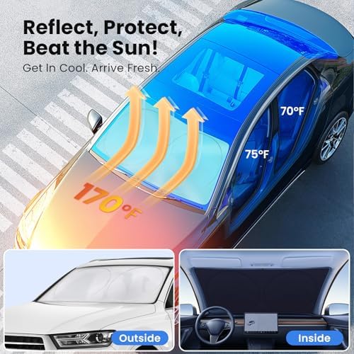 Magnelex Car Windshield Sunshade – Double-Layer Design for 2X Heat Blocking, Blocks UV Rays, Foldable Sun Shade for Cars, Trucks & SUVs, Keeps Interior Cooler, Medium (59 x 31 in) (Pack of 2) - Image 2