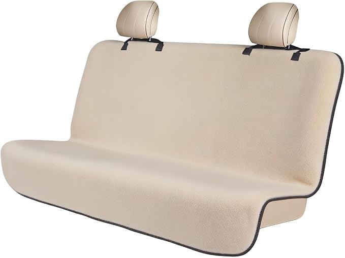 Car Towel Seat Cover, Waterproof Non-Slip Automotive Towel Rear Protective Cover, Sweat-Proof Machine Washable Removable Carseat Vehicle Rear Seat Mat Protector, Universal Fit (Beige) by Unknown